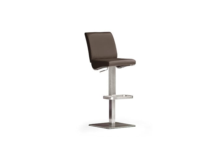 Scaun de bar rotativ tapitat cu piele ecologica si picior metalic, Diaz Squared, l40xA50xH87-112 cm (1)