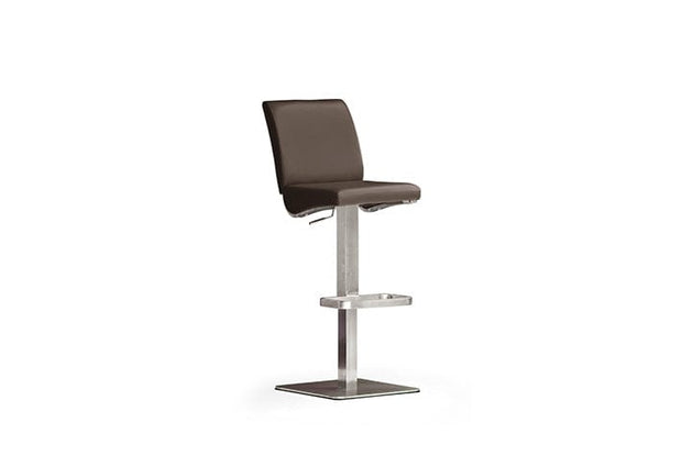 Scaun de bar rotativ tapitat cu piele ecologica si picior metalic, Diaz Squared, l40xA50xH87-112 cm (1)