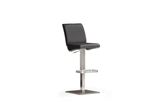 Scaun de bar rotativ tapitat cu piele ecologica si picior metalic, Diaz Squared, l40xA50xH87-112 cm (2)