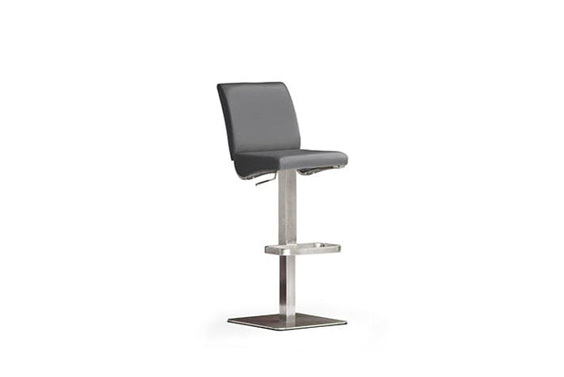 Scaun de bar rotativ tapitat cu piele ecologica si picior metalic, Diaz Squared, l40xA50xH87-112 cm (3)