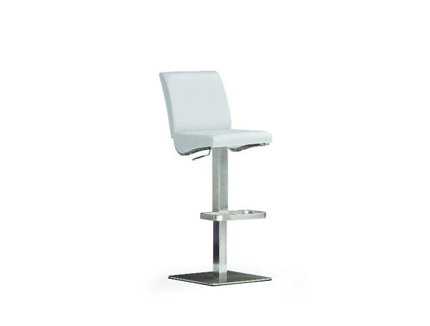 Scaun de bar rotativ tapitat cu piele ecologica si picior metalic, Diaz Squared, l40xA50xH87-112 cm (4)