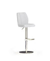 Scaun de bar rotativ tapitat cu piele ecologica si picior metalic, Naomi B, l42xA52xH89-114 cm (5)