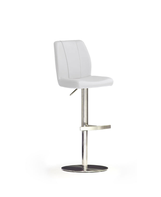 Scaun de bar rotativ tapitat cu piele ecologica si picior metalic, Naomi B, l42xA52xH89-114 cm (5)