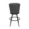 Scaun de bar tapitat cu piele ecologica, cu picioare metalice Bacard Gri inchis, Ø48xH74 cm (1)