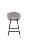 Halmar Scaun de bar tapitat cu stofa si picioare metalice, Hoku-96 Velvet Gri / Negru, l49xA49xH89 cm