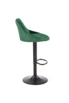 Halmar Scaun de bar tapitat cu stofa si picior metalic, Hoku-101 Velvet Verde Inchis / Negru, l47xA45xH84-106 cm