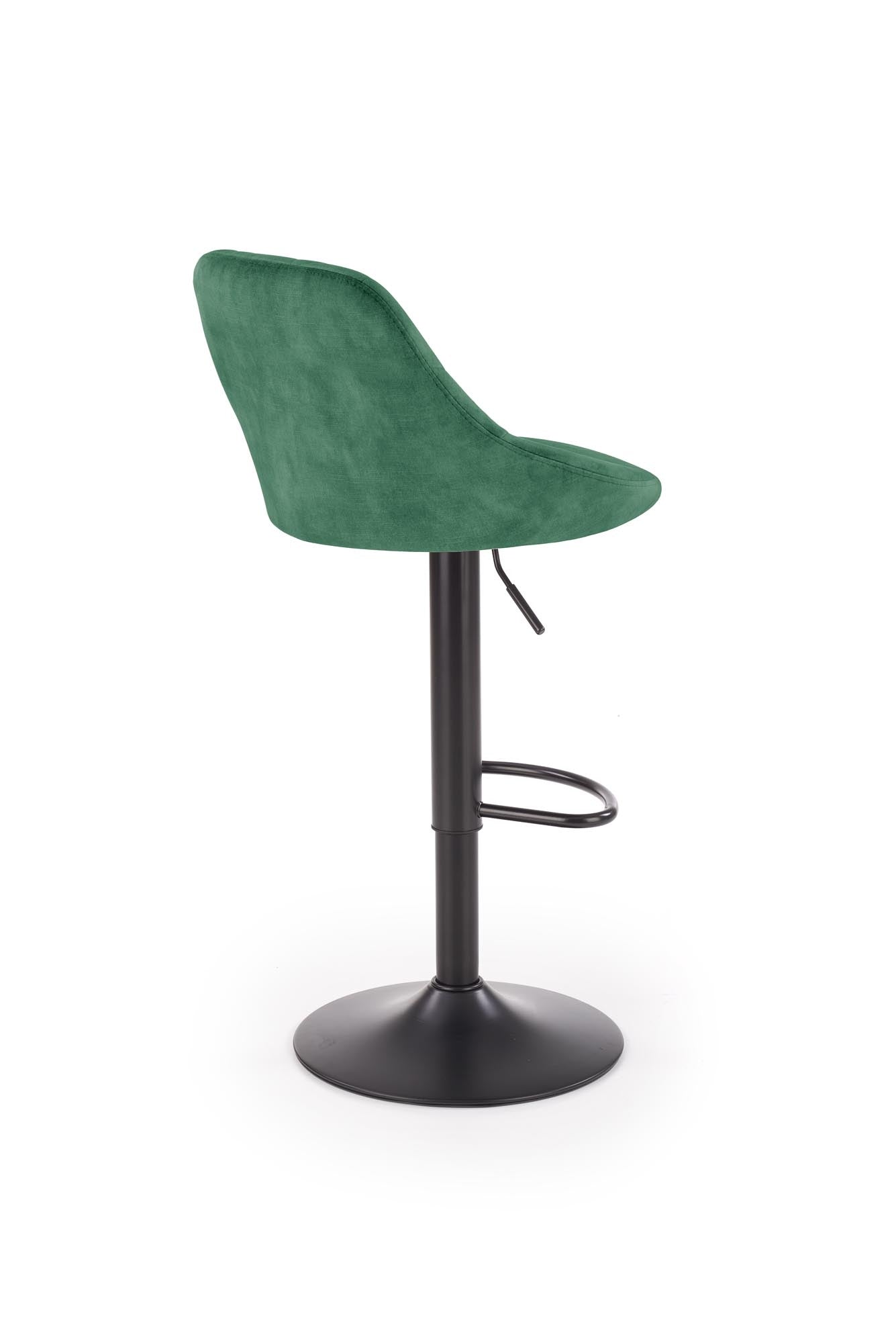Halmar Scaun de bar tapitat cu stofa si picior metalic, Hoku-101 Velvet Verde Inchis / Negru, l47xA45xH84-106 cm
