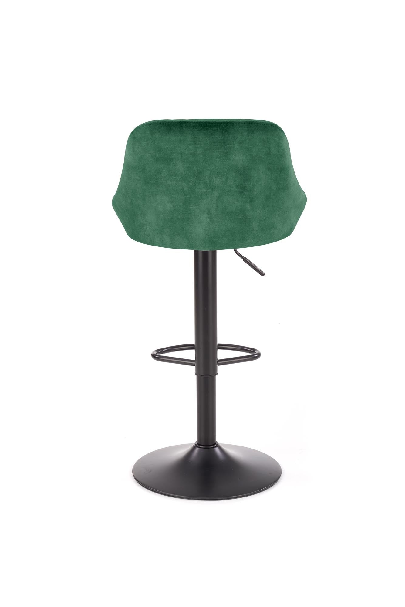 Halmar Scaun de bar tapitat cu stofa si picior metalic, Hoku-101 Velvet Verde Inchis / Negru, l47xA45xH84-106 cm