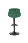 Halmar Scaun de bar tapitat cu stofa si picior metalic, Hoku-101 Velvet Verde Inchis / Negru, l47xA45xH84-106 cm
