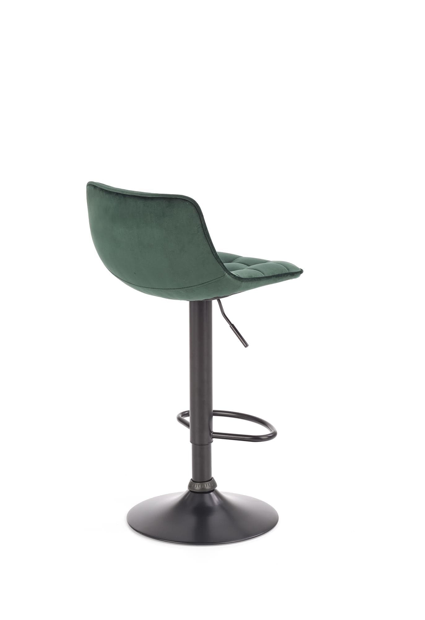 Halmar Scaun de bar tapitat cu stofa si picior metalic, Hoku-95 Velvet Verde Inchis / Negru, l43xA44xH84-106 cm
