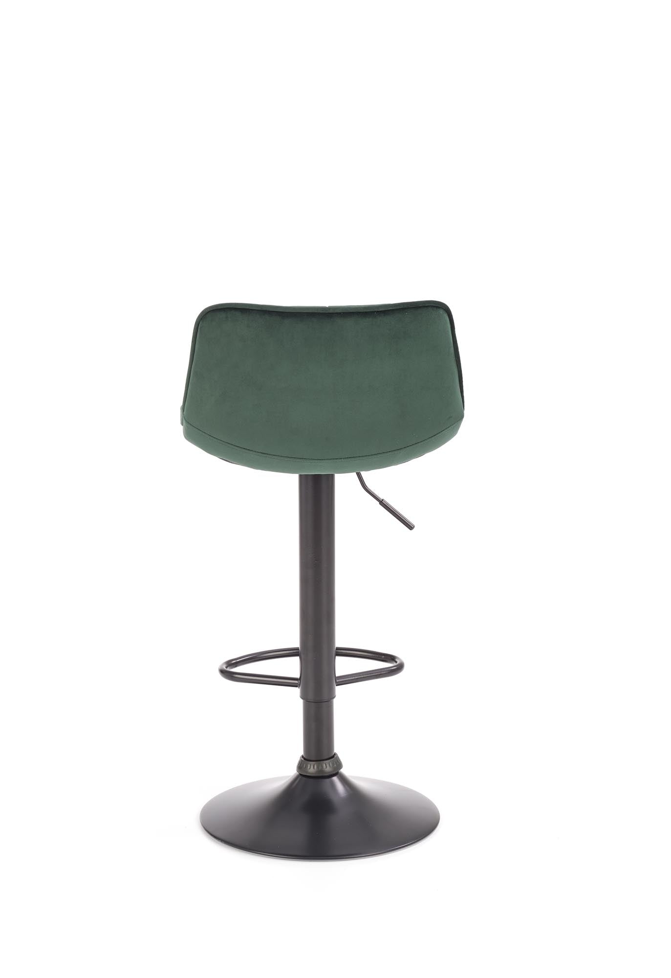 Halmar Scaun de bar tapitat cu stofa si picior metalic, Hoku-95 Velvet Verde Inchis / Negru, l43xA44xH84-106 cm