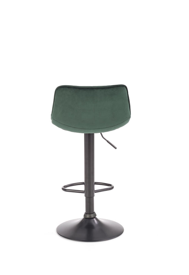 Halmar Scaun de bar tapitat cu stofa si picior metalic, Hoku-95 Velvet Verde Inchis / Negru, l43xA44xH84-106 cm