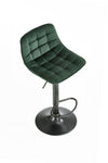 Halmar Scaun de bar tapitat cu stofa si picior metalic, Hoku-95 Velvet Verde Inchis / Negru, l43xA44xH84-106 cm
