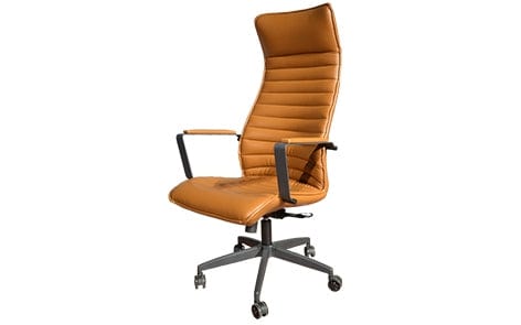 Viola Ofis Scaun de birou directorial tapitat cu piele ecologica, Golfinn Manager Maro / Negru, l50xA49xH80 cm