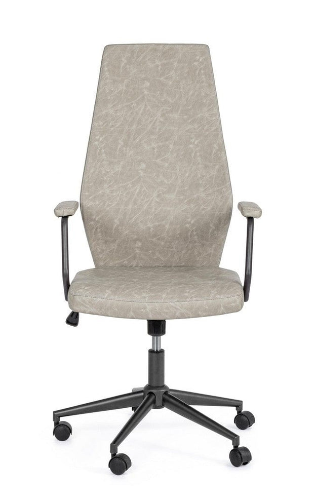 Scaun de birou ergonomic, tapitat cu piele ecologica Jamie Gri Deschis, l67xA58xH109-119 cm (1)