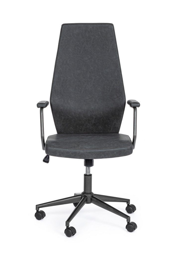 Scaun de birou ergonomic, tapitat cu piele ecologica Jamie Negru, l67xA58xH109-119 cm (2)