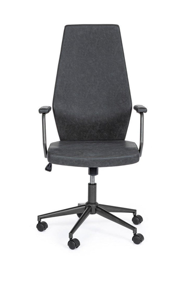 Scaun de birou ergonomic, tapitat cu piele ecologica Jamie Negru, l67xA58xH109-119 cm (2)