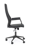 Bizzotto Scaun de birou ergonomic, tapitat cu piele ecologica Jamie Negru, l67xA58xH109-119 cm
