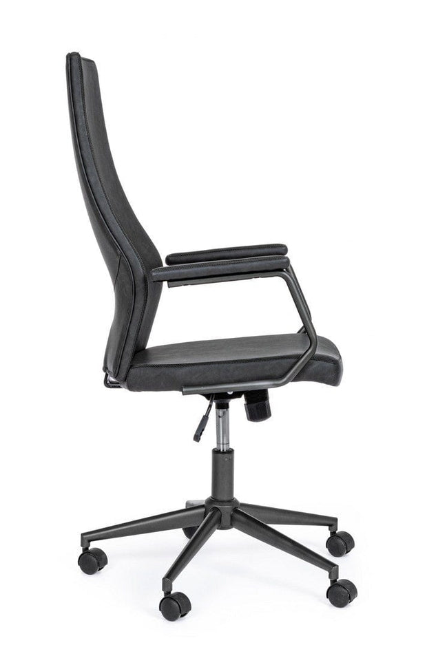 Bizzotto Scaun de birou ergonomic, tapitat cu piele ecologica Jamie Negru, l67xA58xH109-119 cm
