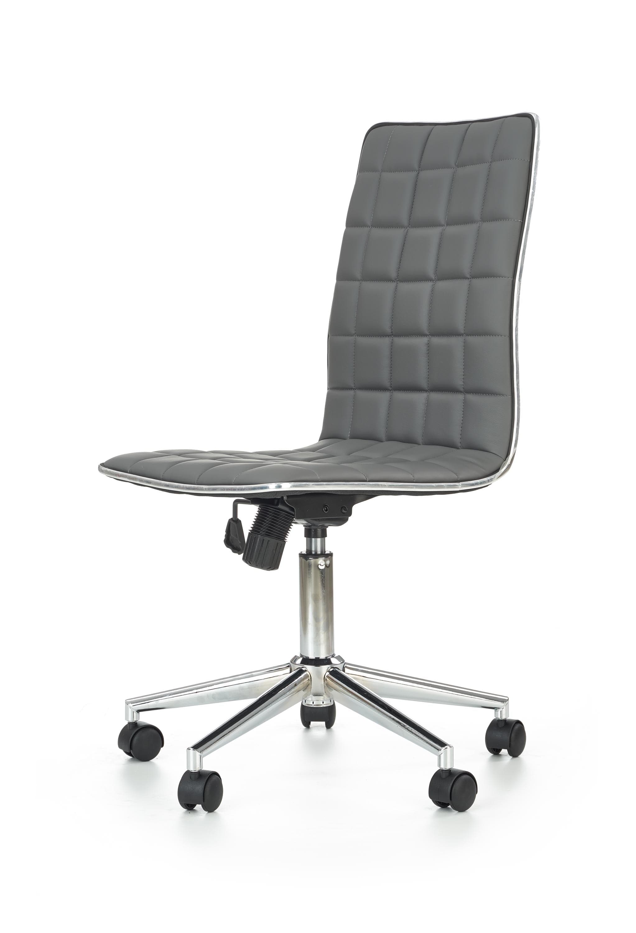 Scaun de birou ergonomic, tapitat cu piele ecologica Tyrell Gri, l44xA46xH97-107 cm (2)