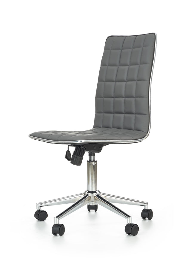 Scaun de birou ergonomic, tapitat cu piele ecologica Tyrell Gri, l44xA46xH97-107 cm (2)
