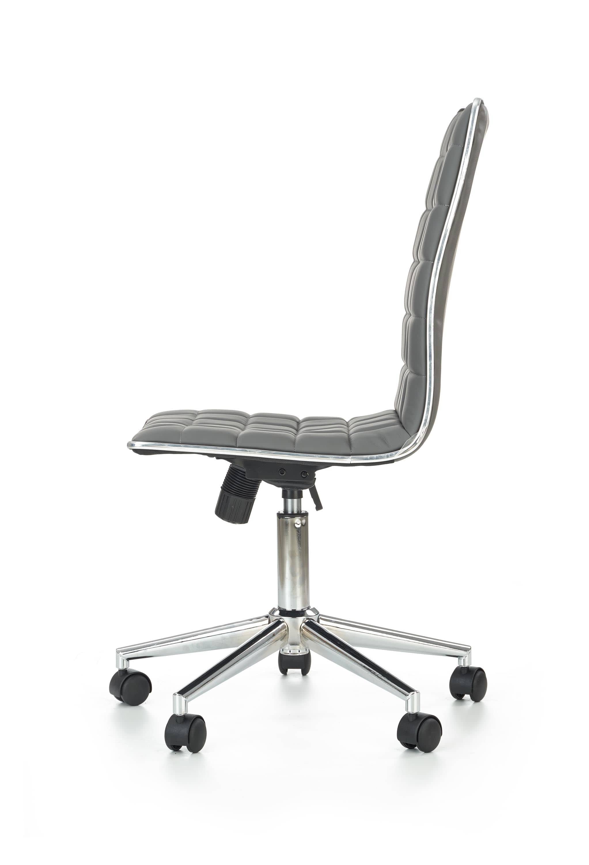 Scaun de birou ergonomic, tapitat cu piele ecologica Tyrell Gri, l44xA46xH97-107 cm (3)