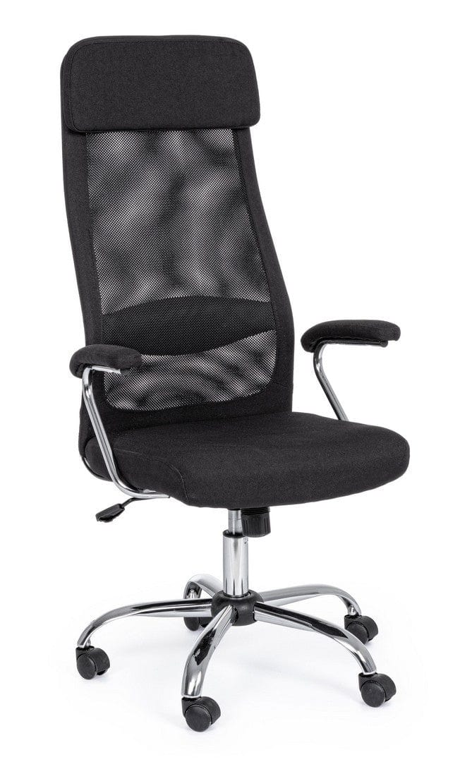 Scaun de birou ergonomic, tapitat cu stofa Clarissa Negru, l59,5xA64xH116-125 cm