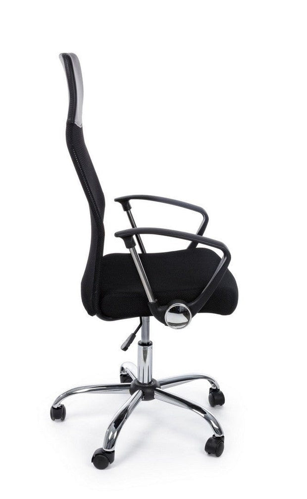 Bizzotto Scaun de birou ergonomic, tapitat cu stofa Dakar Negru, l48xA49xH114-124 cm