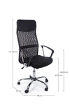 Scaun de birou ergonomic, tapitat cu stofa Dakar Negru, l48xA49xH114-124 cm (5)
