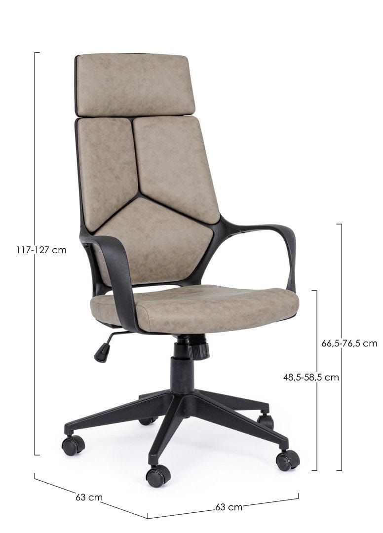 Scaun de birou ergonomic, tapitat cu stofa Damon Grej, l63xA63xH117-127 cm (6)