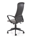 Halmar Scaun de birou ergonomic tapitat cu stofa, Fiberis Gri, l61xA57xH110-120 cm