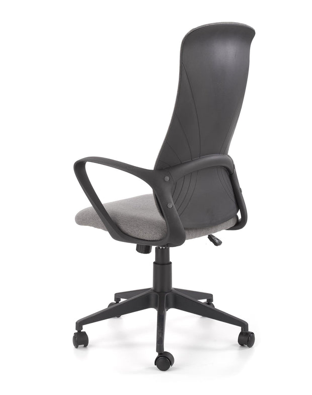 Halmar Scaun de birou ergonomic tapitat cu stofa, Fiberis Gri, l61xA57xH110-120 cm
