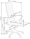 Halmar Scaun de birou ergonomic tapitat cu stofa, Fiberis Gri, l61xA57xH110-120 cm