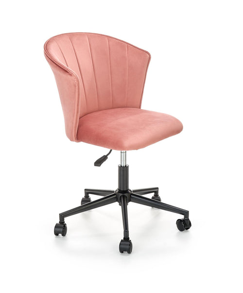 Halmar Scaun de birou tapitat cu stofa, Pasquale Velvet Roz / Negru, l55xA61xH77-87 cm