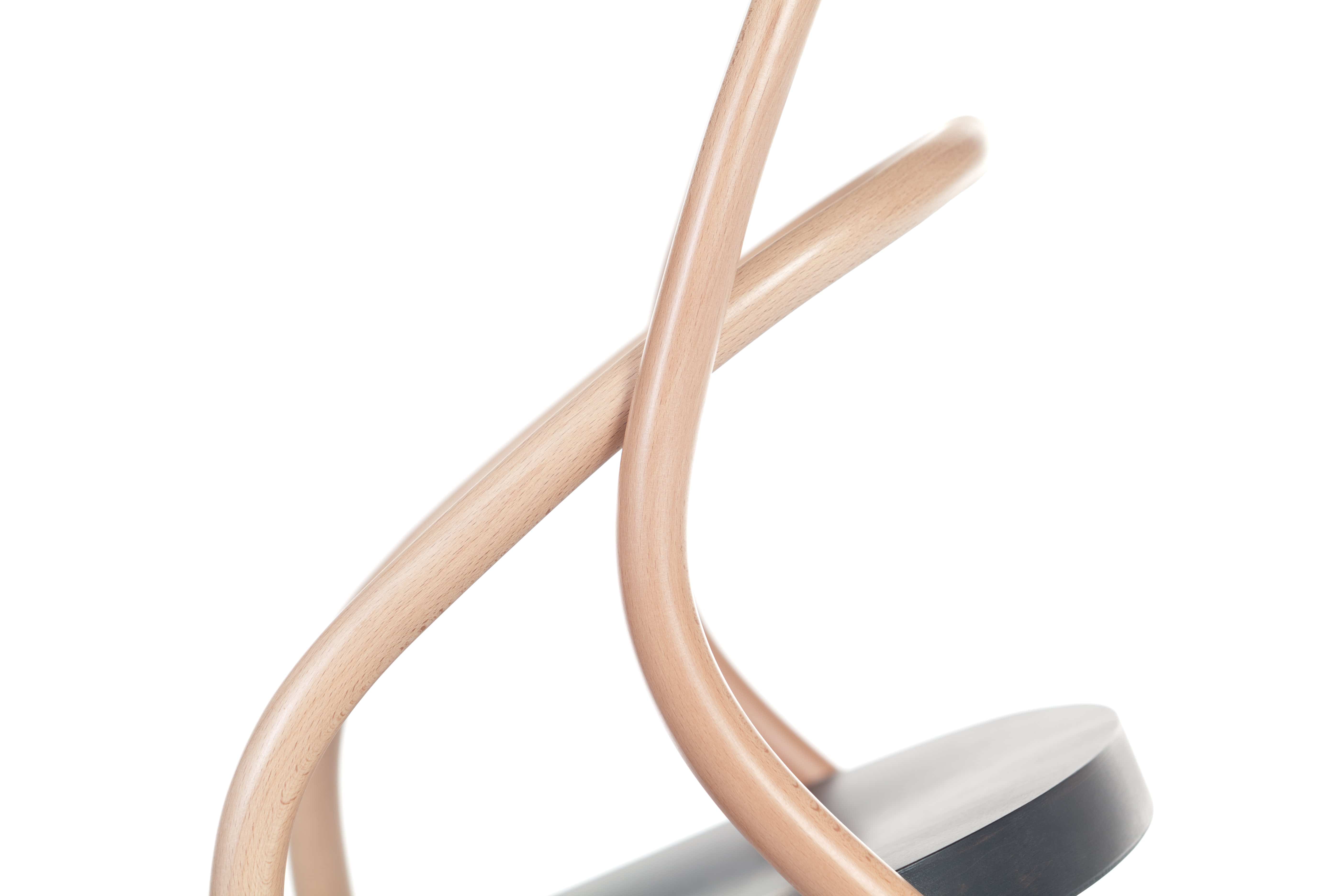 Scaun din lemn de fag 002 Natural / Black, l57xA56xH85 cm (5)