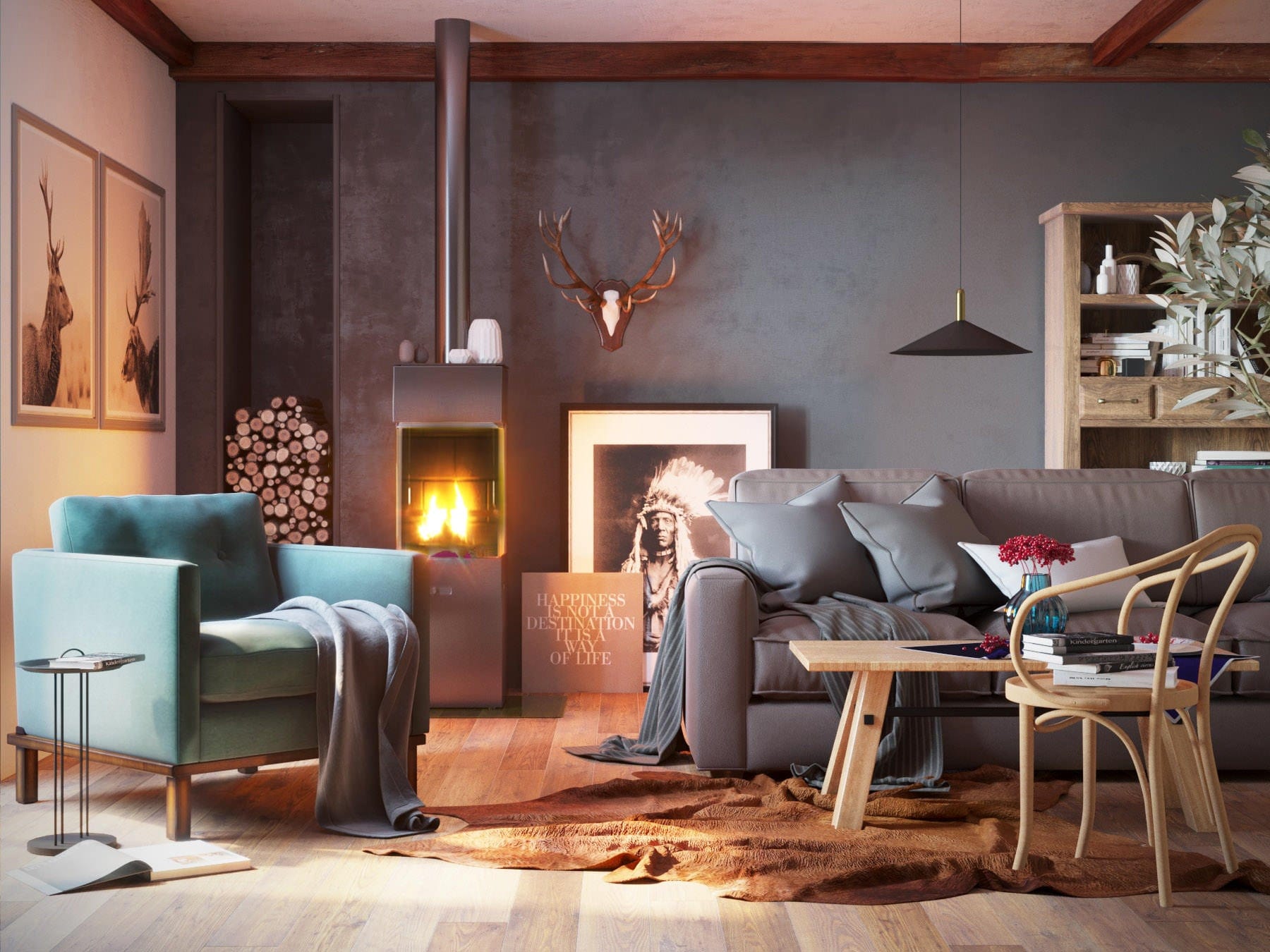 Scaun din lemn de fag 30 Natural, l54,5xA57xH78 cm (6)