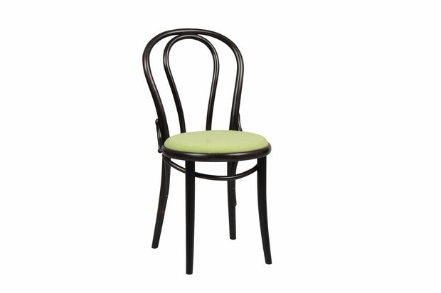 Scaun din lemn de fag, tapitat cu stofa 18 Wenge / Green, l41xA51,5xH84 cm