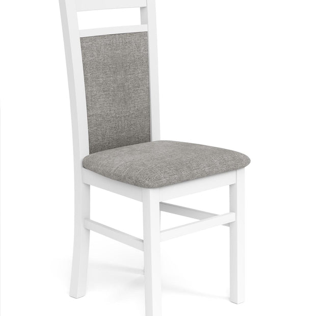 Halmar Scaun din lemn de fag, tapitat cu stofa Garson 2 Gri / Alb, l46xA55xH97 cm