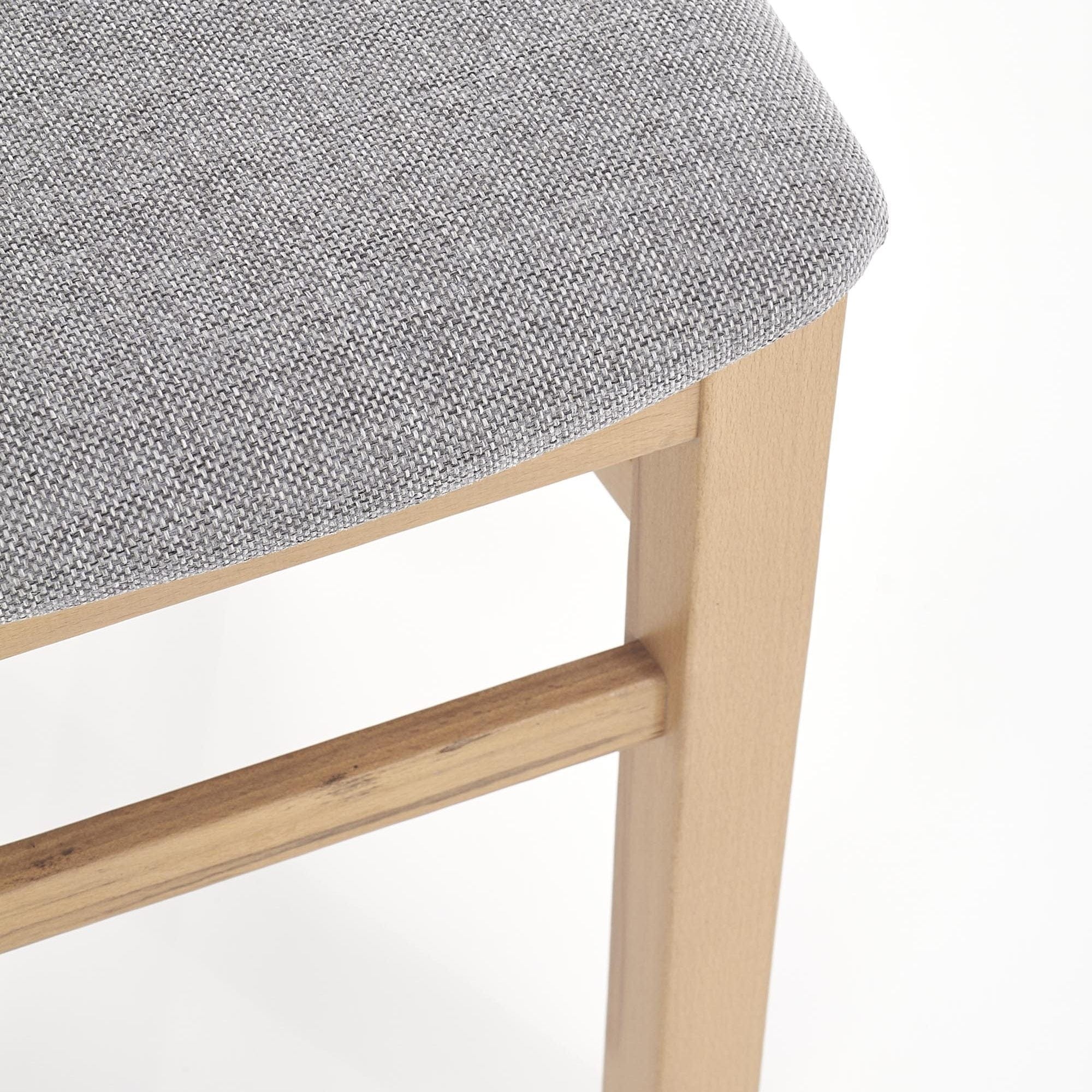 Halmar Scaun din lemn de fag, tapitat cu stofa Garson 2 Gri / Stejar, l46xA55xH97 cm