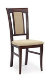 Halmar Scaun din lemn de fag, tapitat cu stofa Korinne Nuc Inchis, l46xA57xH96 cm