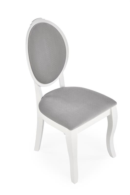 Halmar Scaun din lemn de fag tapitat cu stofa, Velda Gri / Alb, l44xA53xH94 cm