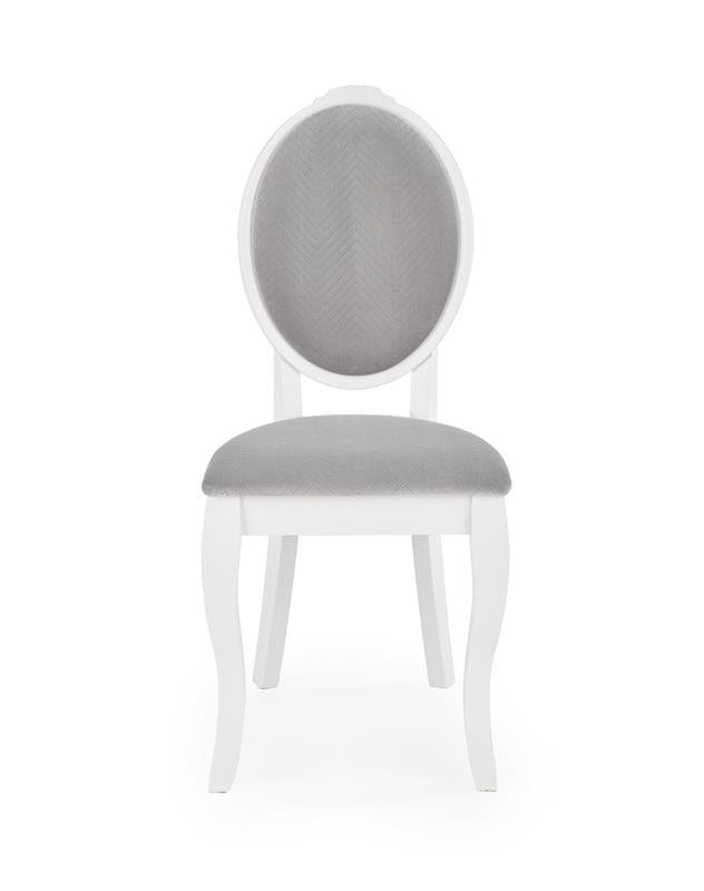 Halmar Scaun din lemn de fag tapitat cu stofa, Velda Gri / Alb, l44xA53xH94 cm