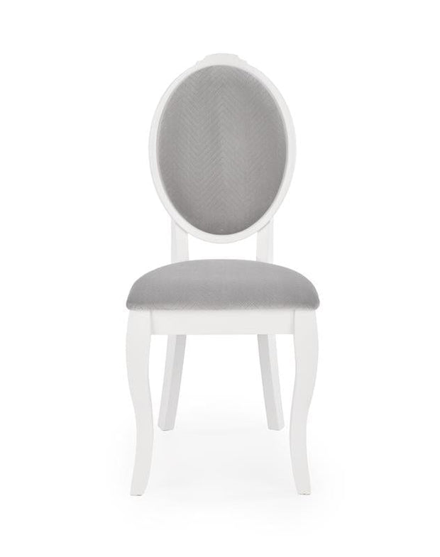 Halmar Scaun din lemn de fag tapitat cu stofa, Velda Gri / Alb, l44xA53xH94 cm