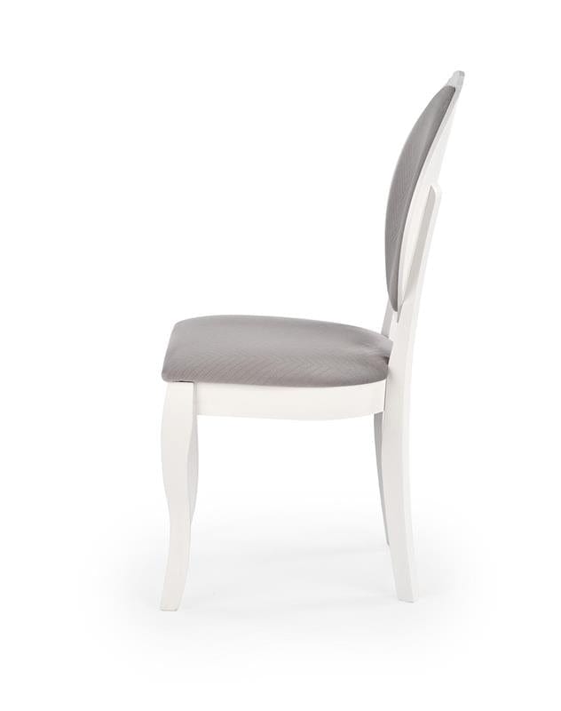 Halmar Scaun din lemn de fag tapitat cu stofa, Velda Gri / Alb, l44xA53xH94 cm