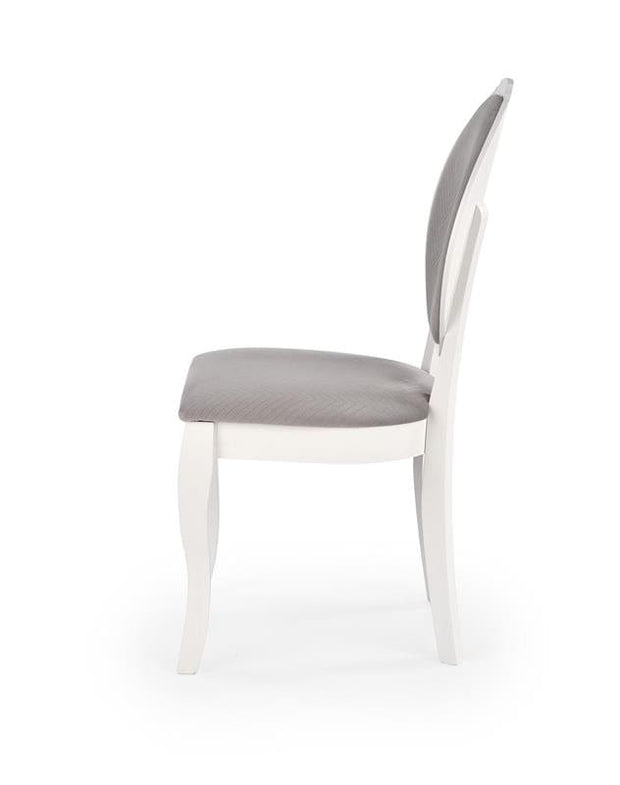 Halmar Scaun din lemn de fag tapitat cu stofa, Velda Gri / Alb, l44xA53xH94 cm
