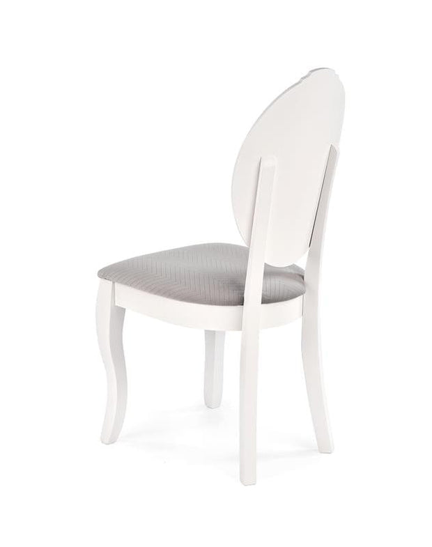 Halmar Scaun din lemn de fag tapitat cu stofa, Velda Gri / Alb, l44xA53xH94 cm
