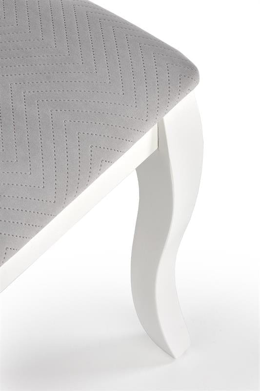Halmar Scaun din lemn de fag tapitat cu stofa, Velda Gri / Alb, l44xA53xH94 cm
