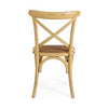 Scaun din lemn de ulm, cu sezut din ratan Cross Galben, l46xA42xH87 cm (3)