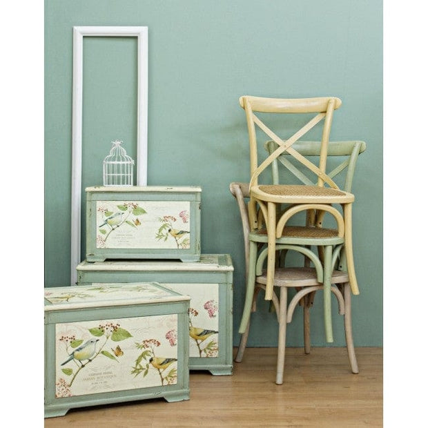 Scaun din lemn de ulm, cu sezut din ratan Cross Galben, l46xA42xH87 cm (5)