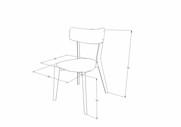Scaun din lemn si MDF, Mosley Alb / Stejar, l44xA41xH78 cm (2)
